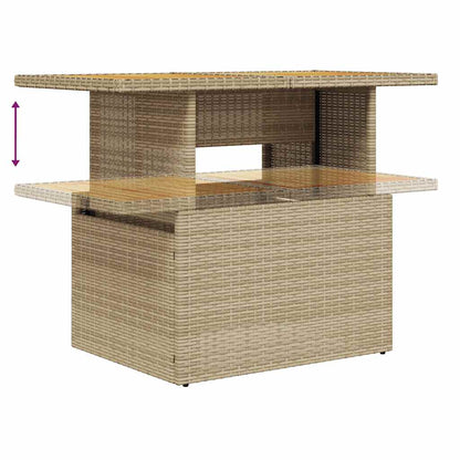 Set De Sofás De Jardín Con Cojines 9 Pzas Ratán Sintético Beige