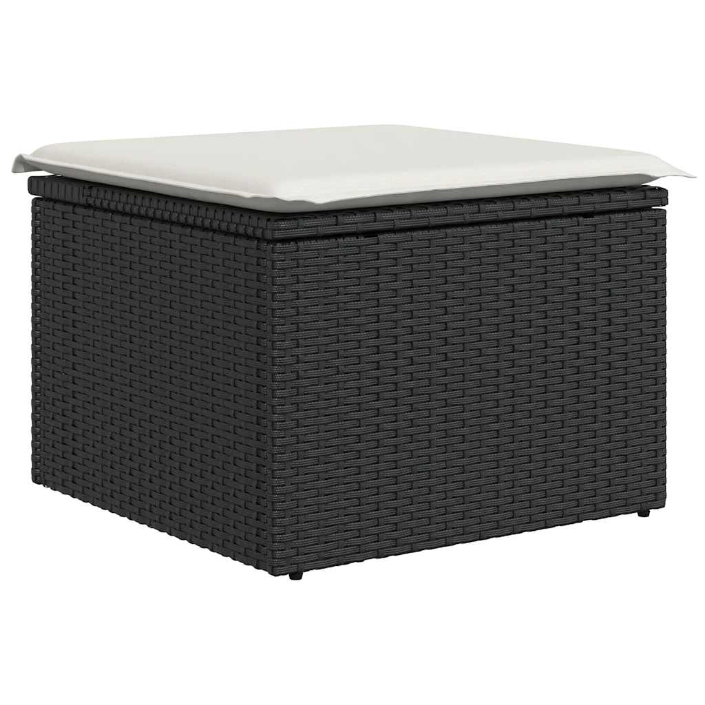 Set De Sofás De Jardín 6 Piezas Y Cojines Ratán Sintético Negro