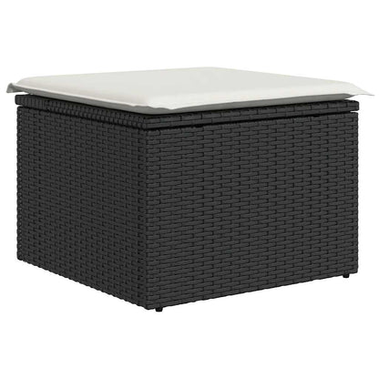 Set De Sofás De Jardín 6 Piezas Y Cojines Ratán Sintético Negro