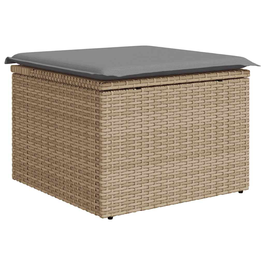 Set De Sofás De Jardín Y Cojines 8 Piezas Ratán Sintético Beige