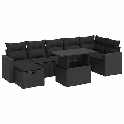 Set De Sofás De Jardín Y Cojines 8 Piezas Ratán Sintético