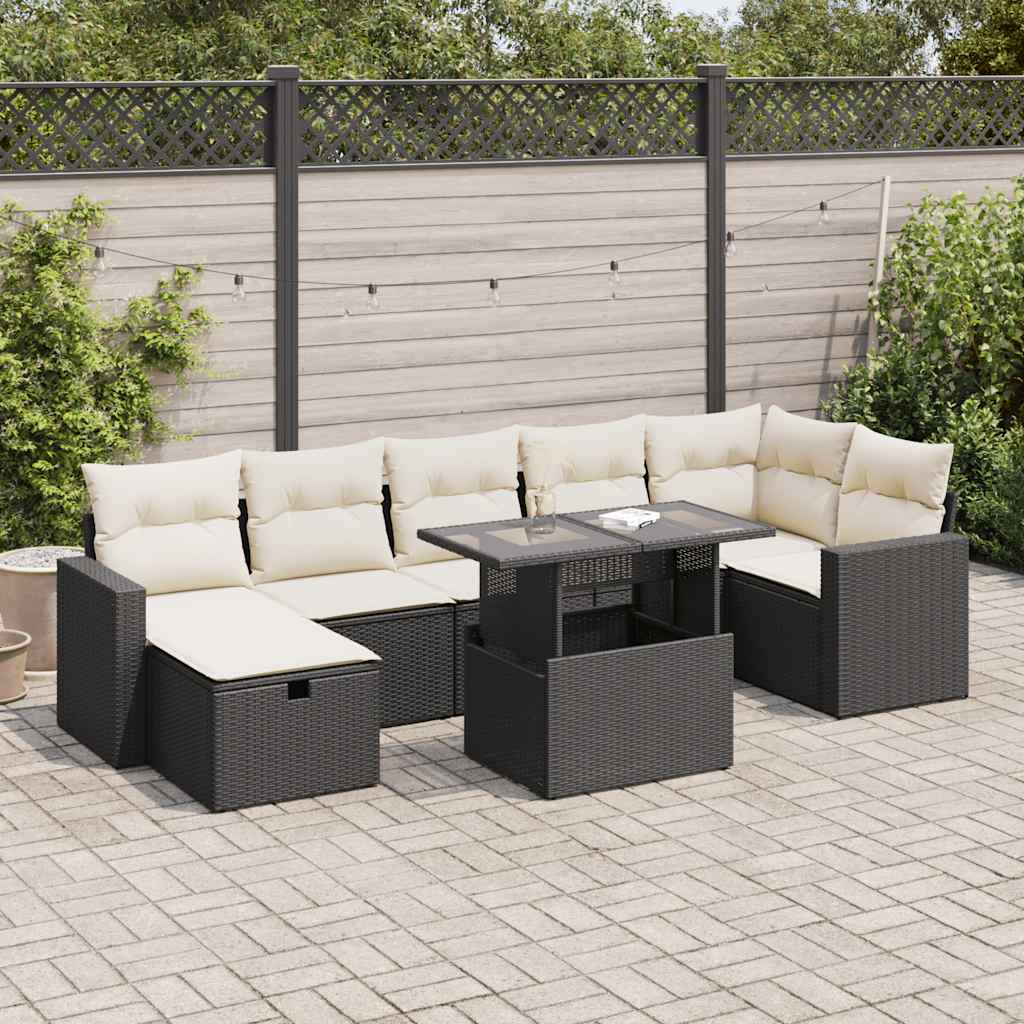 Set De Sofás De Jardín Y Cojines 8 Piezas Ratán Sintético