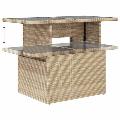 Set De Sofás De Jardín Con Cojines 9 Pzas Ratán Sintético Beige