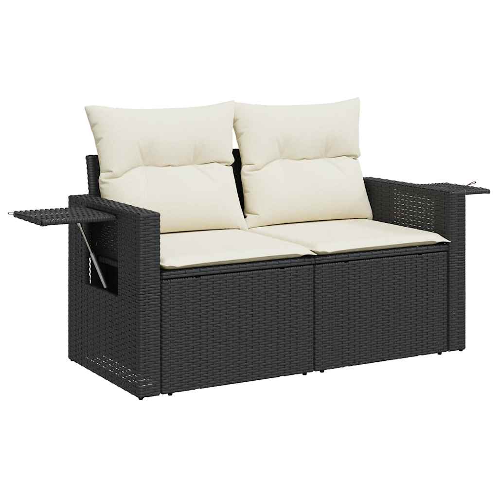 Set De Sofás De Jardín 6 Piezas Y Cojines Ratán Sintético Negro