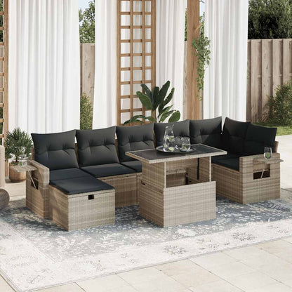 Set De Sofás De Jardín Y Cojines 8 Piezas Ratán Sintético