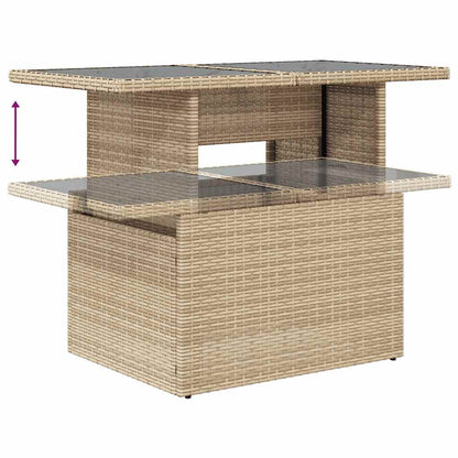 Set De Sofás De Jardín Con Cojines 9 Pzas Ratán Sintético Beige