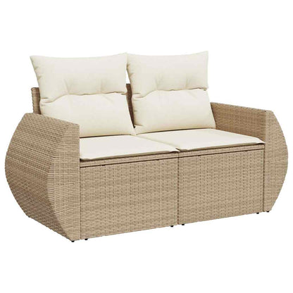 Set De Sofás De Jardín Y Cojines 8 Piezas Ratán Sintético Beige