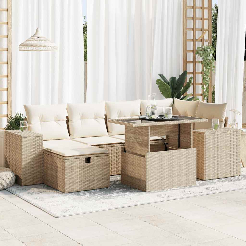 Set De Sofás De Jardín Y Cojines 8 Piezas Ratán Sintético Negro