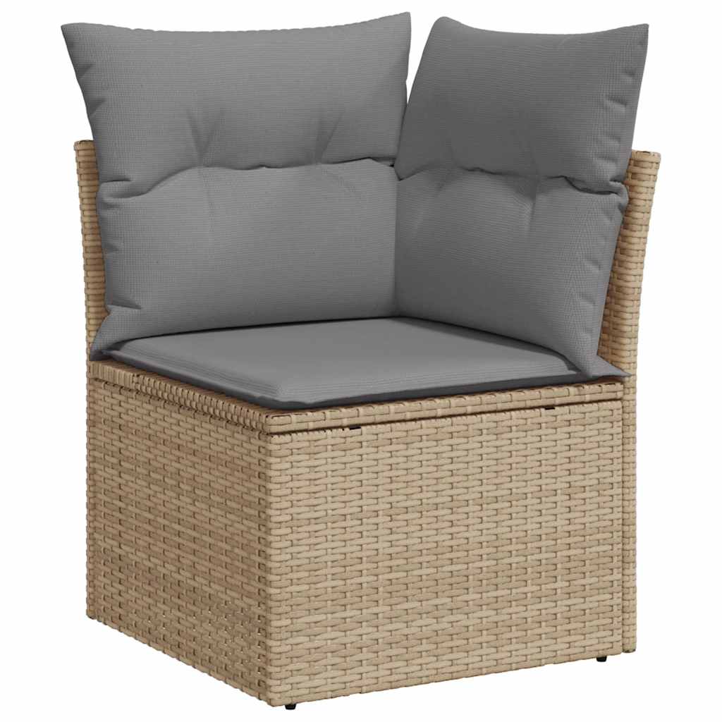 Set Sofás Jardín Y Cojines 6 Pzas Ratán Sintético Acacia Beige