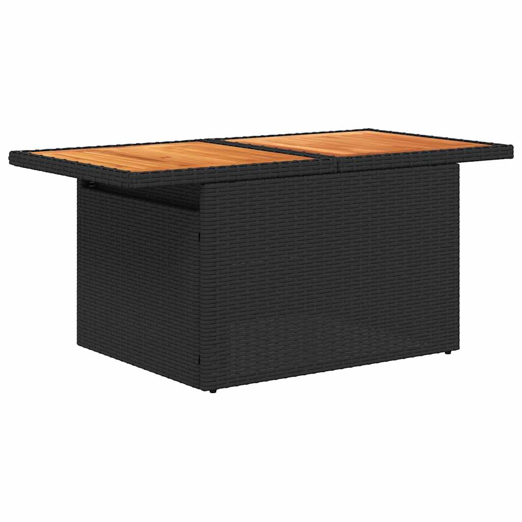 Set Sofás Jardín Y Cojines 6 Pzas Ratán Sintético Acacia Negro