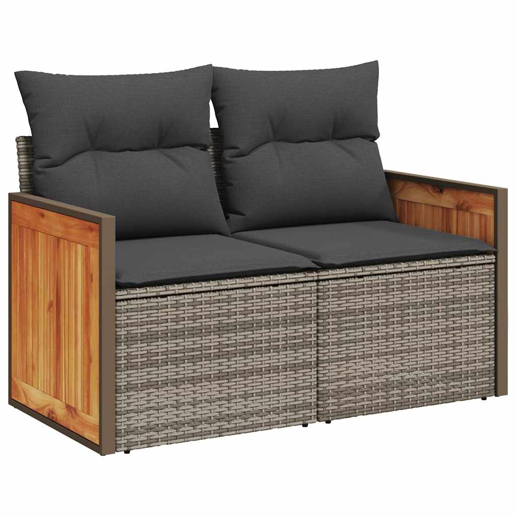 Set De Sofás De Jardín Y Cojines 8 Piezas Ratán Sintético