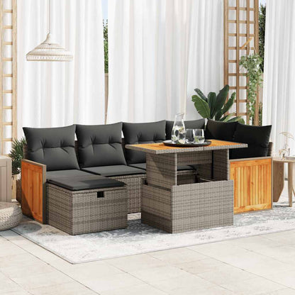 Set De Sofás De Jardín Y Cojines 8 Piezas Ratán Sintético