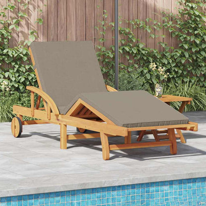 Tumbona Con Cojín Y Mesa Madera Maciza De Acacia