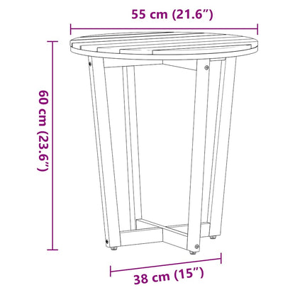 Mesa Auxiliar De Jardín Redonda De , Madera Maciza De Acacia