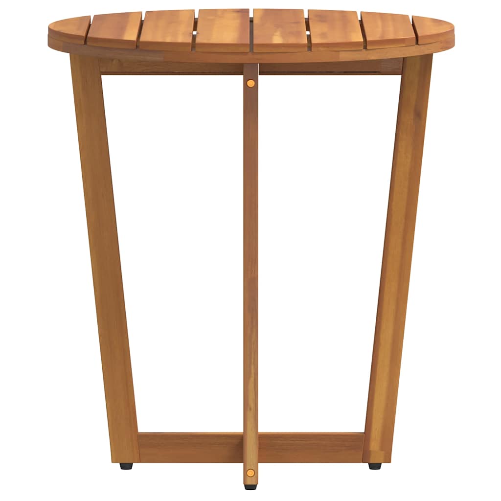 Mesa Auxiliar De Jardín Redonda De , Madera Maciza De Acacia