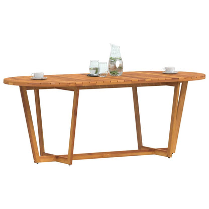 Mesa De Comedor De Jardín Ovalada De , Madera Maciza De Acacia