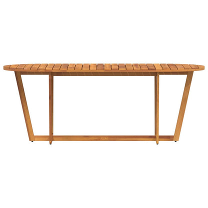 Mesa De Comedor De Jardín Ovalada De , Madera Maciza De Acacia