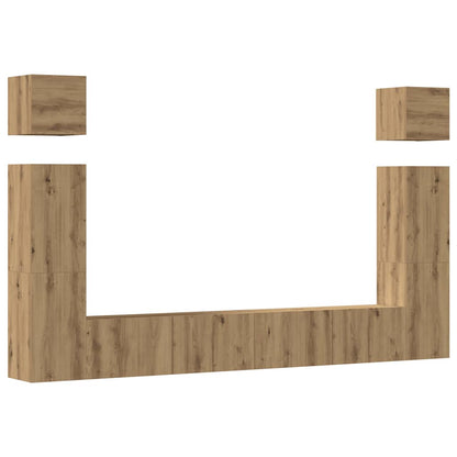 Mueble Para Tv De Pared Madera Contrachapada Artesanal 6 Piezas
