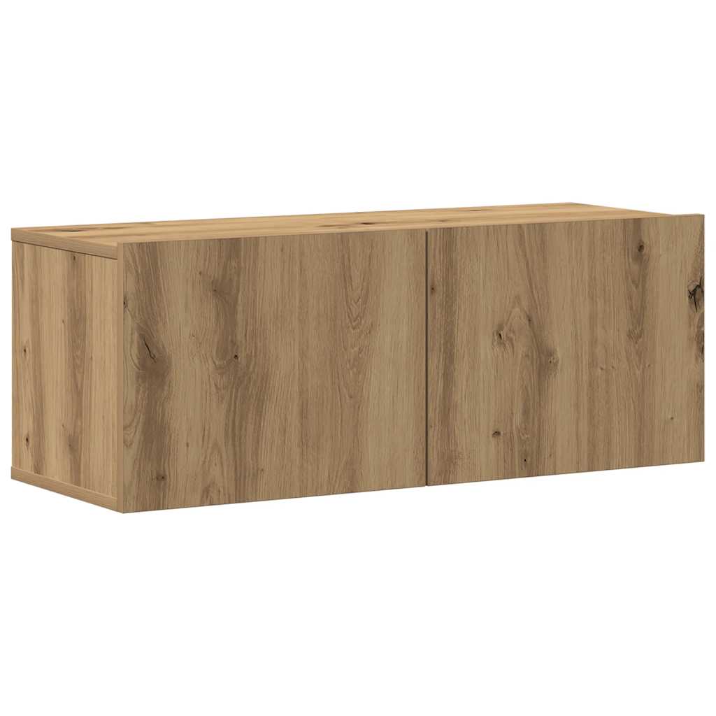 Mueble Para Tv De Pared Madera Contrachapada Artesanal 5 Piezas