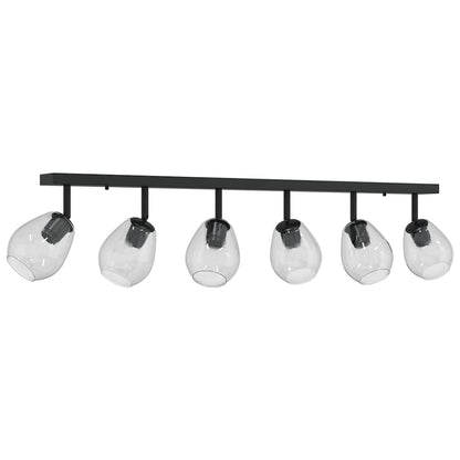 Foco De Techo Con Focos Negro 110,5 X 13 X 26 Cm Vidrio Y Metal