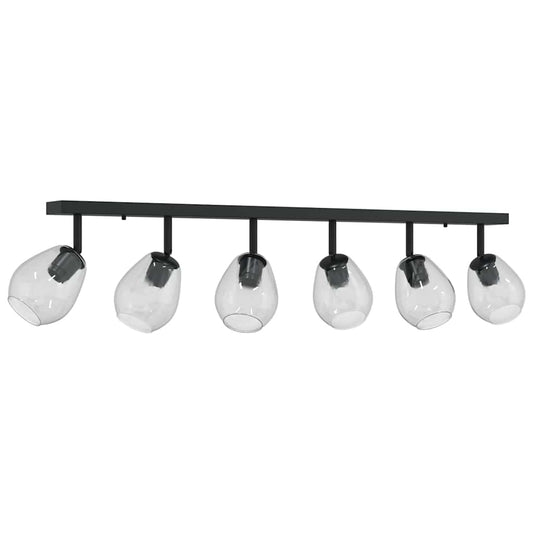 Foco De Techo Con Focos Negro 110,5 X 13 X 26 Cm Vidrio Y Metal