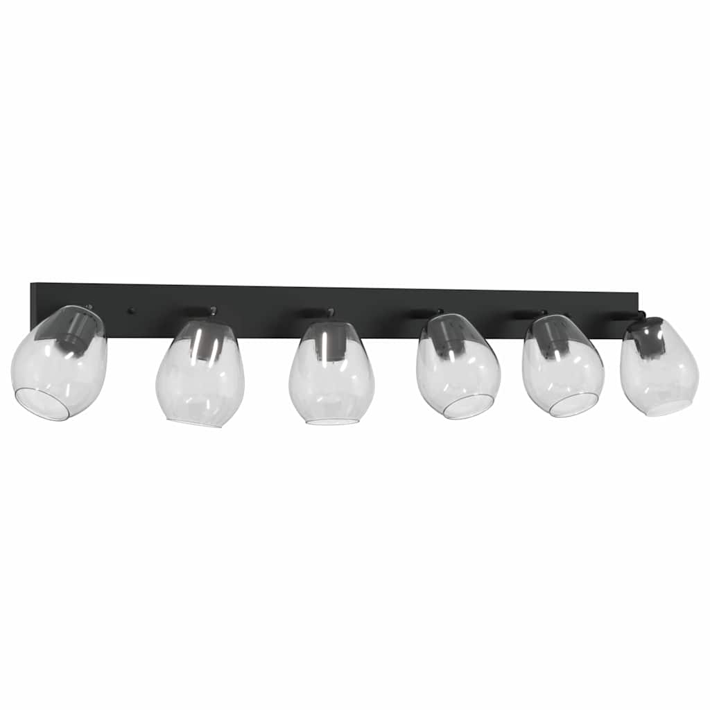 Foco De Techo Con Focos Negro 110,5 X 13 X 26 Cm Vidrio Y Metal