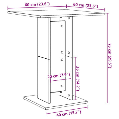 Mesa De Bistró De De 60X60X75 Cm, Fabricada En Madera De Ingeniería