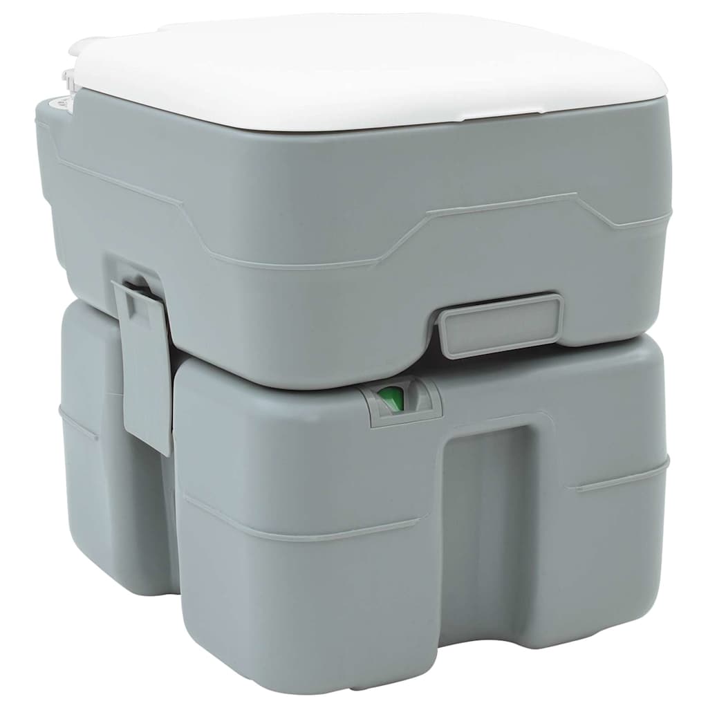 Set De Inodoro Para Camping 2 Pcs Gris 50,5 X 33 X 103 Cm