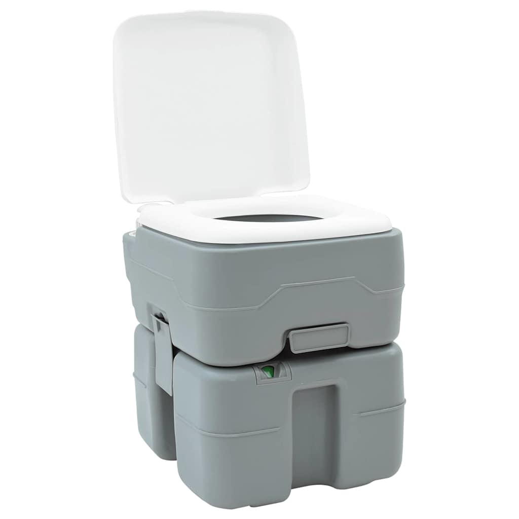 Set De Inodoro Para Camping 2 Pcs Gris 50,5 X 33 X 103 Cm
