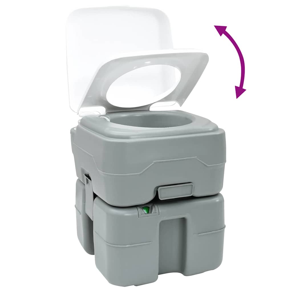 Set De Inodoro Para Camping 2 Pcs Gris 50,5 X 33 X 103 Cm