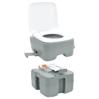 Set De Inodoro Para Camping 2 Pcs Gris 50,5 X 33 X 103 Cm