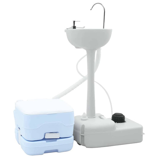 Set De Inodoro Para Camping 2 Pcs Azul Y
