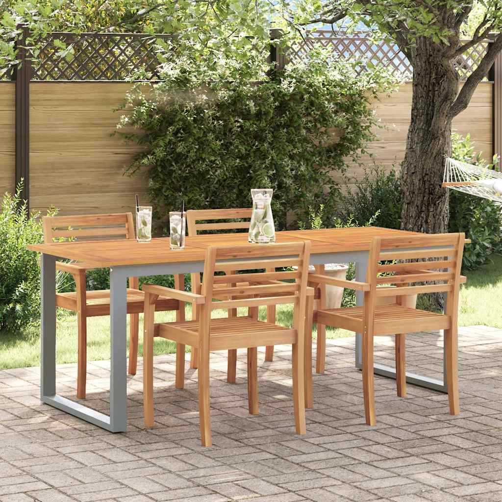 Mesa De Jardín Madera De Acacia Sólida
