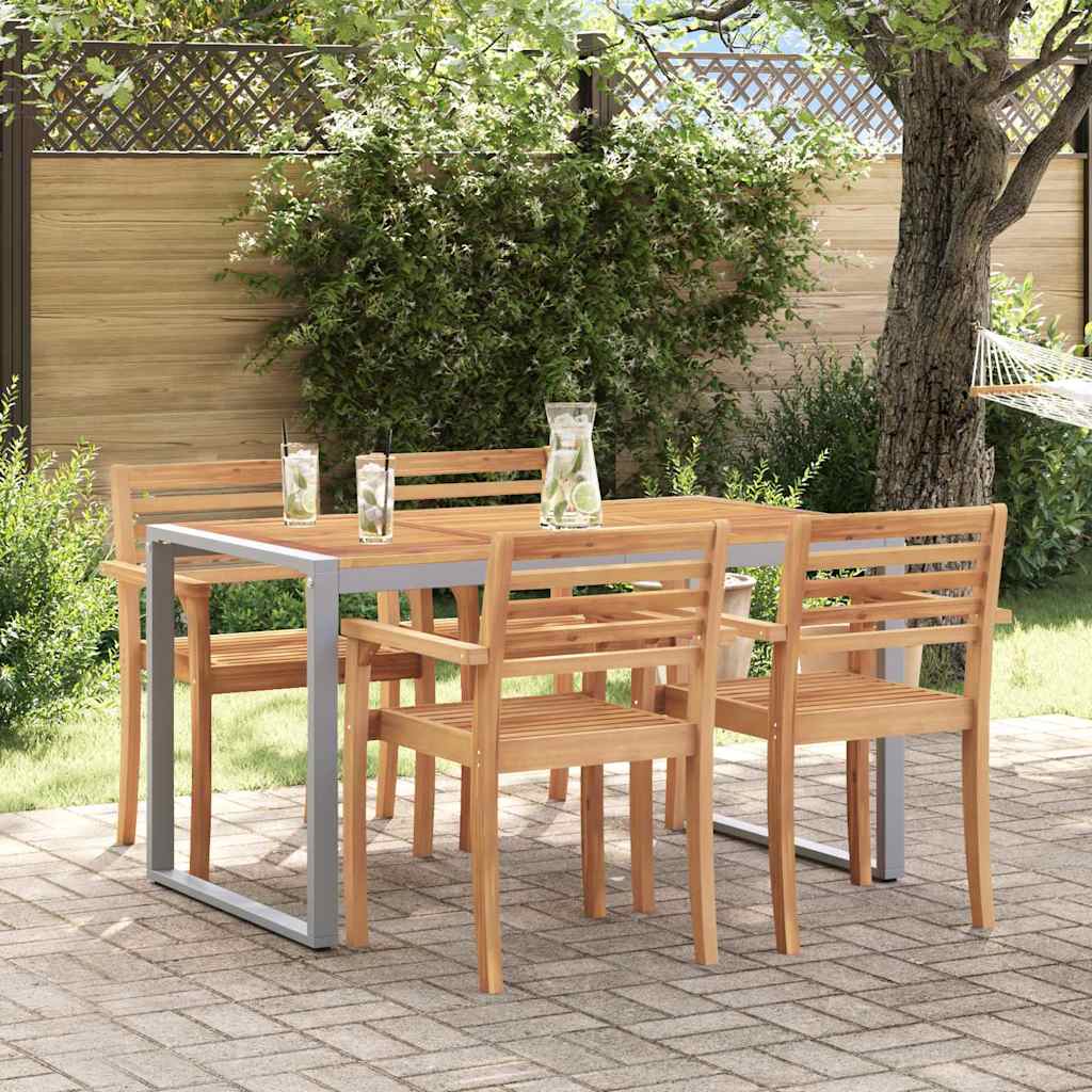 Mesa De Jardín Madera De Acacia Sólida