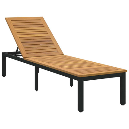 Tumbona Gris 200 X 55 X 35 Cm Madera De Acacia Sólida