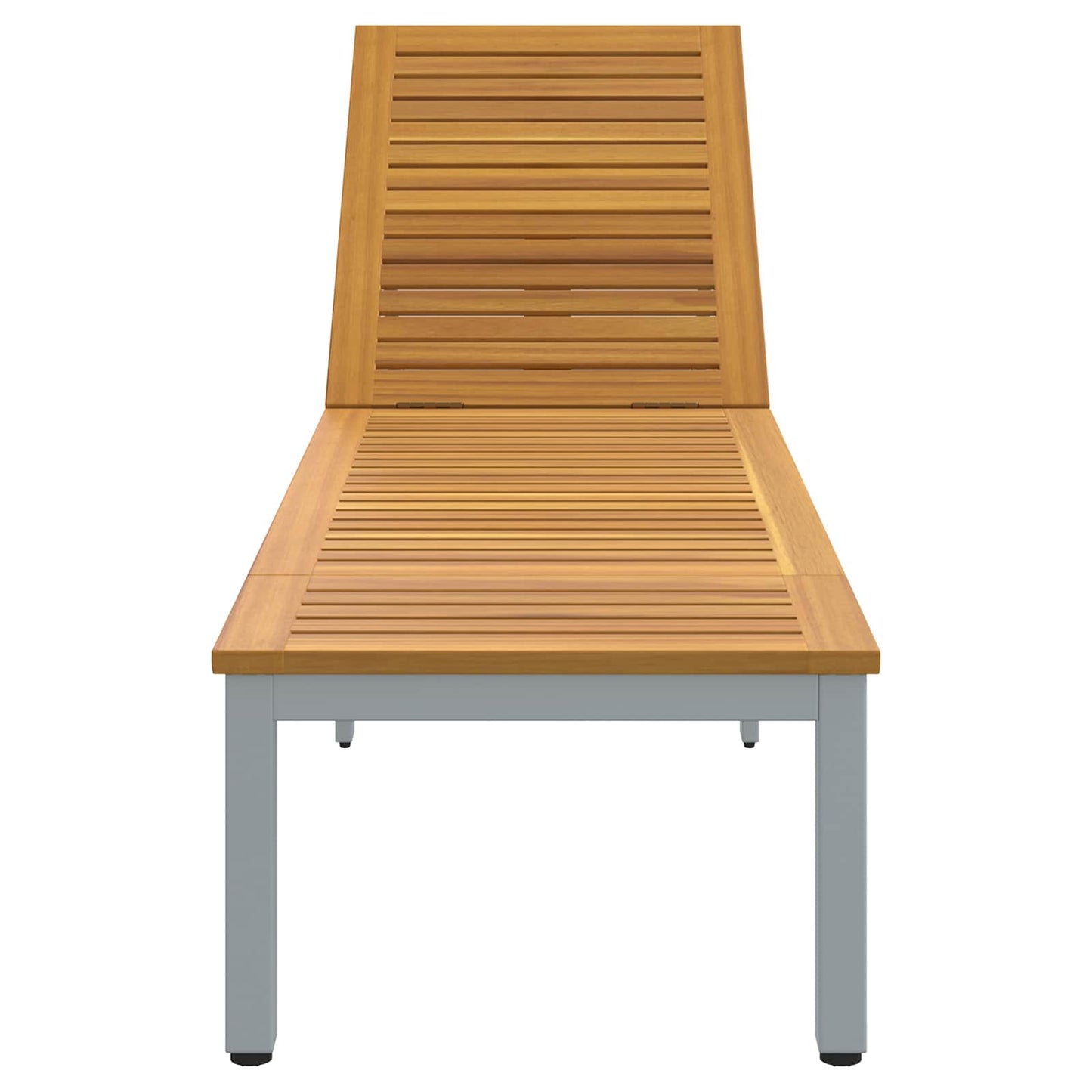 Tumbona Gris 200 X 55 X 35 Cm Madera De Acacia Sólida