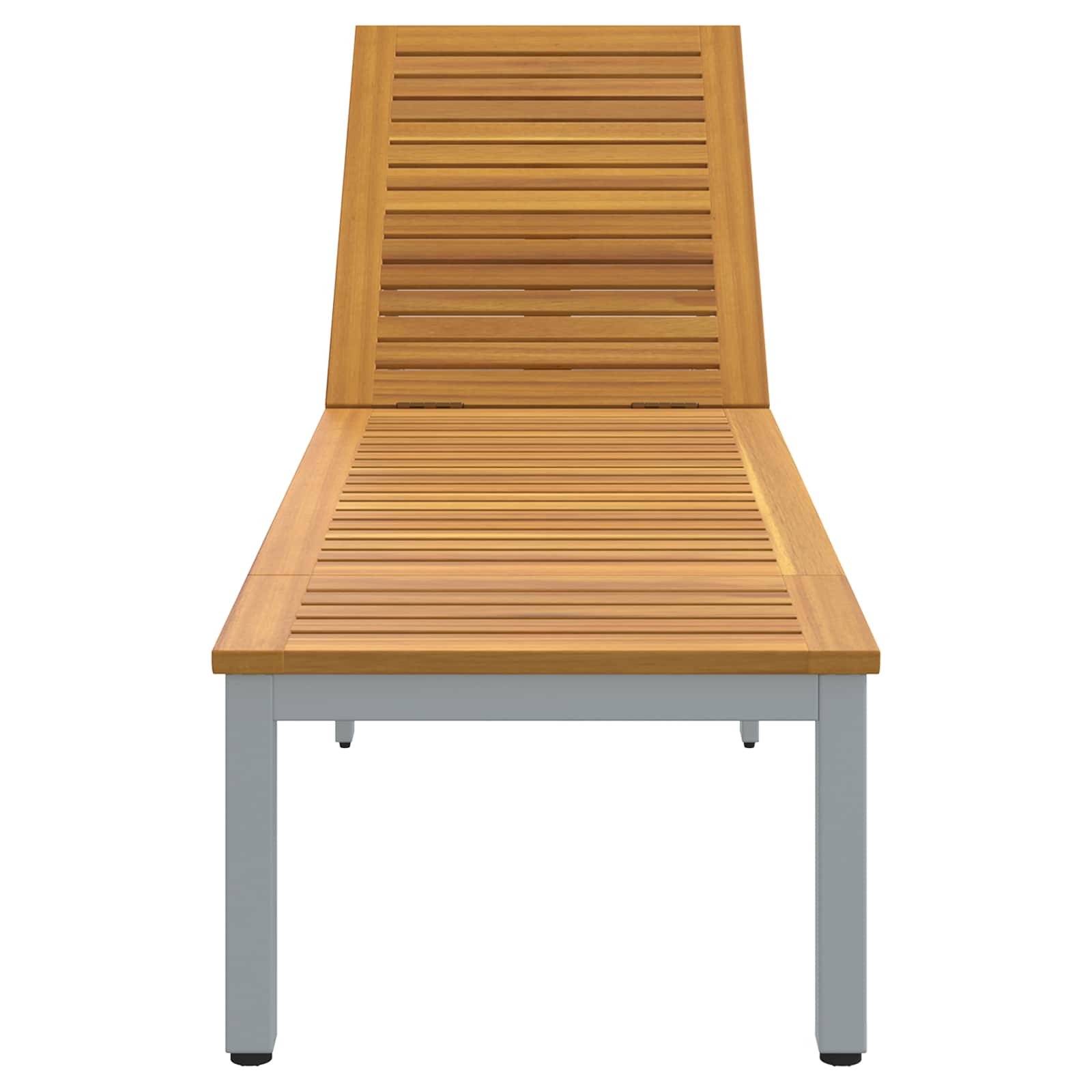 Tumbona Gris 200 X 55 X 35 Cm Madera De Acacia Sólida
