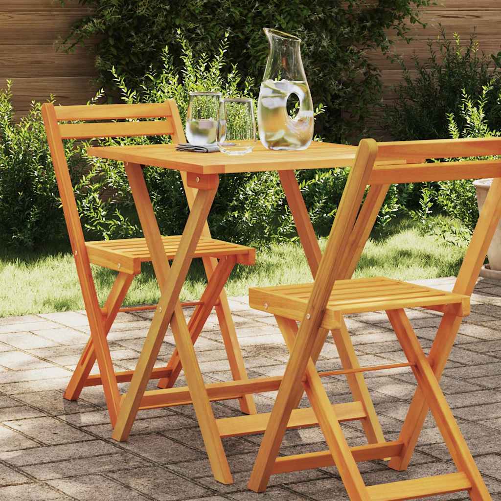 Mesa De Jardín Natural Madera De Acacia Sólida