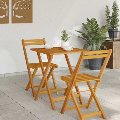Mesa De Jardín Natural Madera De Acacia Sólida