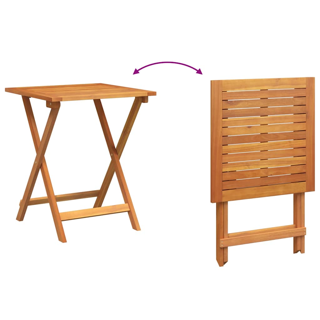 Mesa De Jardín Natural Madera De Acacia Sólida