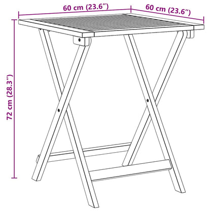 Mesa De Jardín Natural Madera De Acacia Sólida