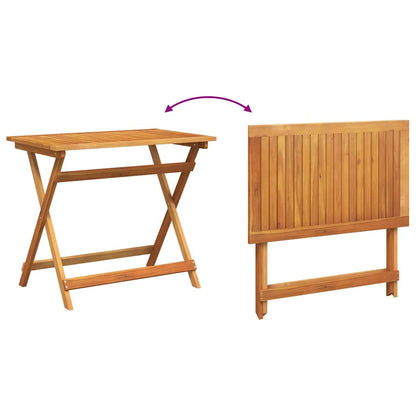 Mesa De Jardín Marrón 90 X 55 X 75 Cm Madera De Acacia Sólida