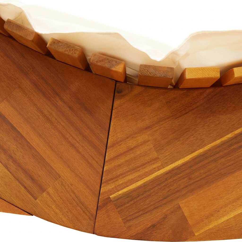 Tumbona Mecedora Con Cojín De Madera Maciza De Acacia