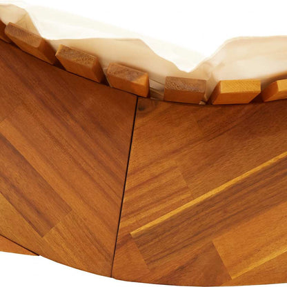 Tumbona Mecedora Con Cojín De Madera Maciza De Acacia