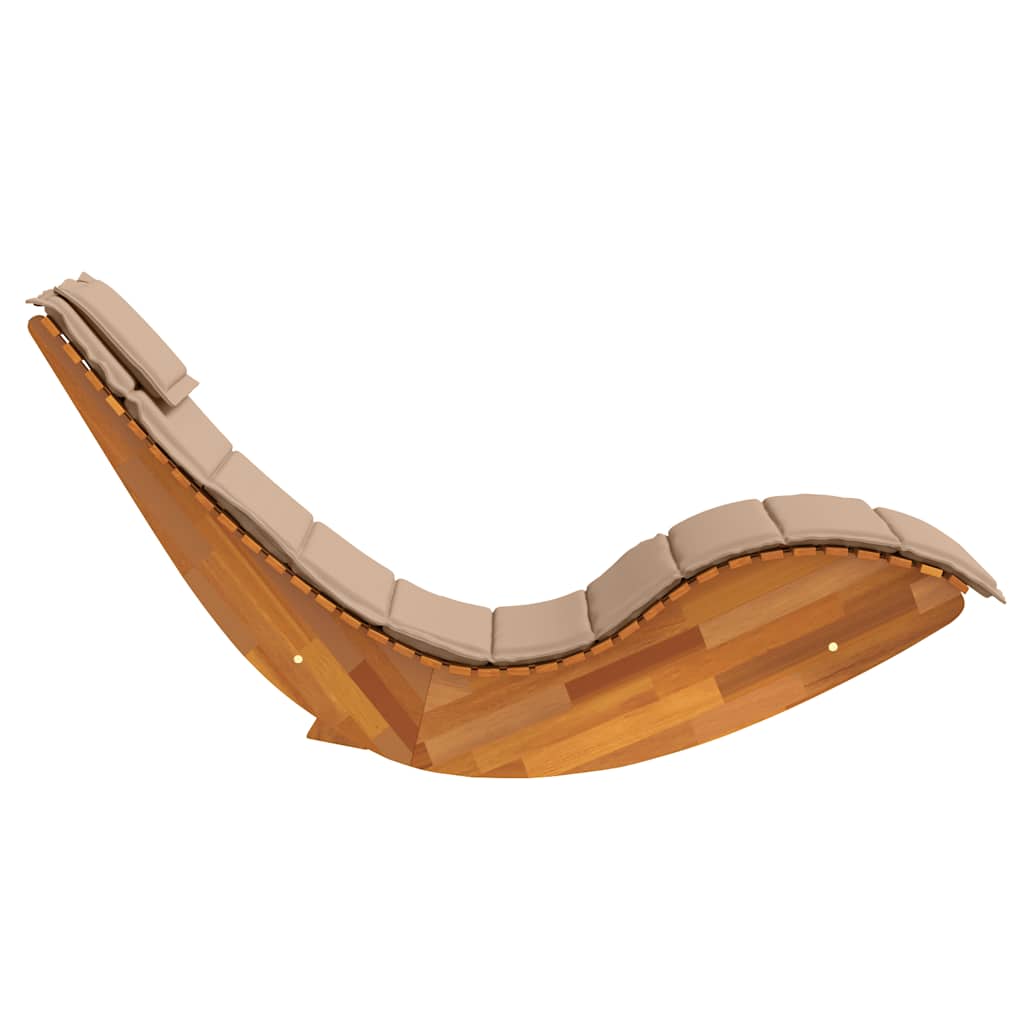 Tumbona Mecedora Con Cojín De Madera Maciza De Acacia