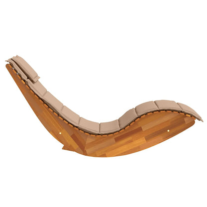 Tumbona Mecedora Con Cojín De Madera Maciza De Acacia