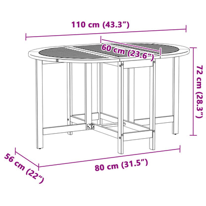 Mesa De Jardín Marrón 110 X 60 X 72 Cm Madera De Acacia Sólida