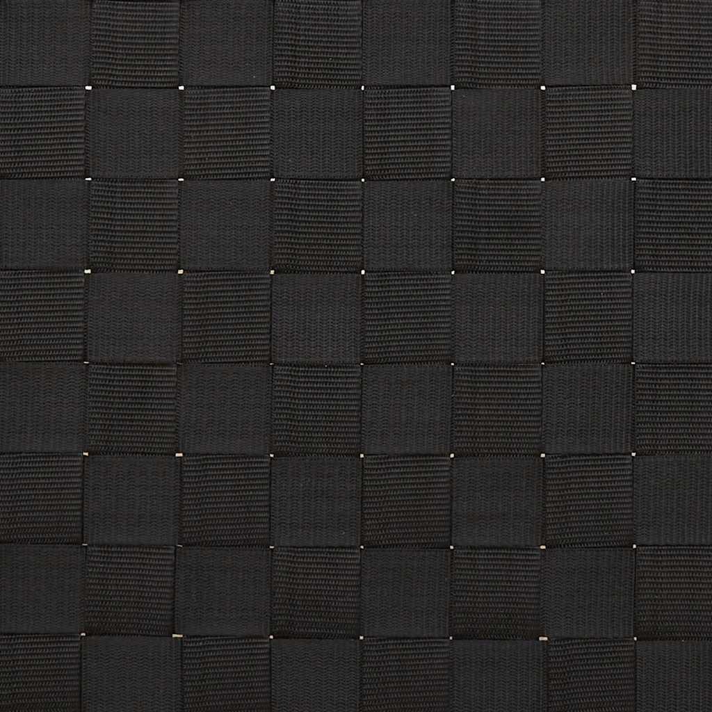 Tumbona Con Correas Tejidas Negras De Bambú, 55X200X30 Cm