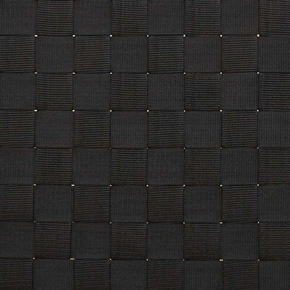 Tumbona Con Correas Tejidas Negras De Bambú, 55X200X30 Cm
