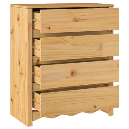 Cajonera Drammen Roble 76,5 X 40 X 91 Cm Madera Maciza De Pino